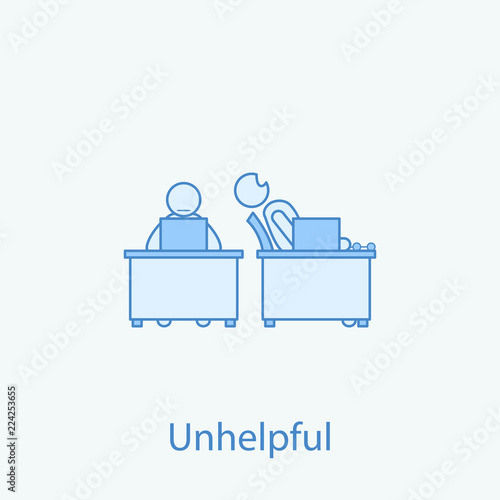 do not help a colleague 2 colored line icon. Simple colored element illustration. Outline symbol design from colleague and business partners set