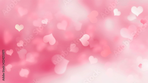  Pink background with hearts blurred