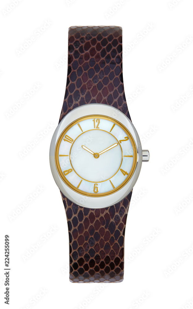 Gold wrist watch isolated on white with clipping path Stock Photo ...