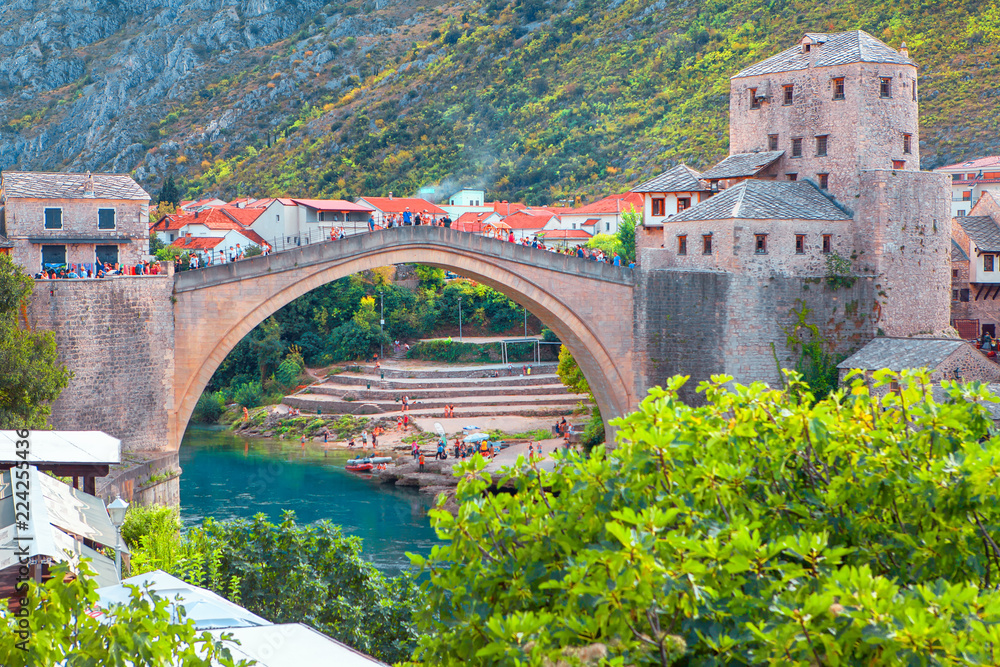 Famous bridge in Mostar town from Bosnia