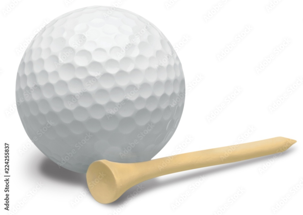 golf ball with a golf tee golf ball with a golf tee