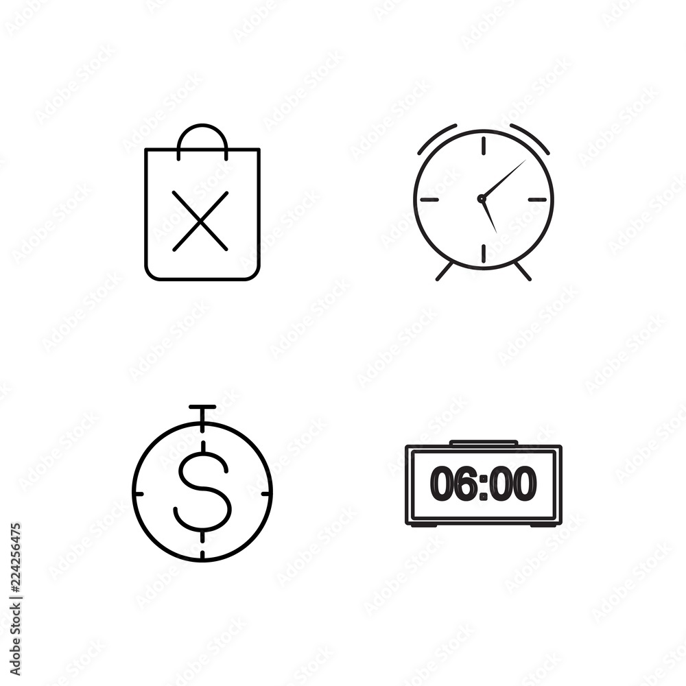 business simple outlined icons set business simple outlined icons set