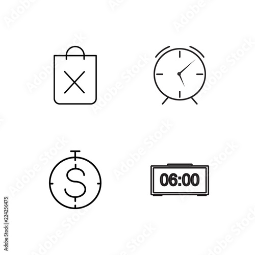 business simple outlined icons set