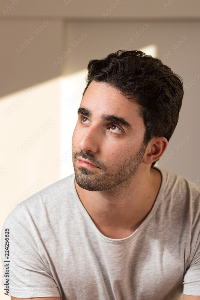 young adult man confident standing in front of camera young adult man confident standing in front of camera