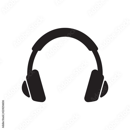 black headphones icon- vector illustration