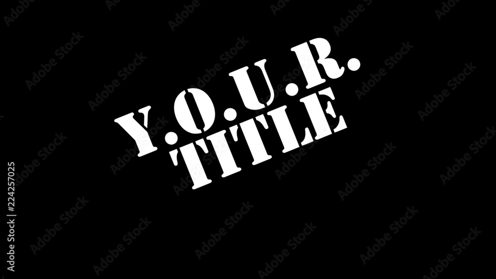 Stencilled Title Stock Template Adobe Stock