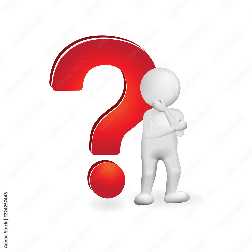 Question mark. Thought man - undecided Question mark. Thought man - undecided