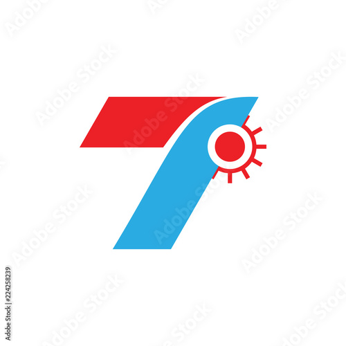 Number 7 with Sun logo design, Seven Day Logo Free Download Number 7 with Sun logo design, Seven Day Logo - GFXLoad