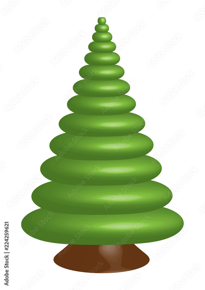 Single green tree spruce. Vector format. Single green tree spruce. Vector format.