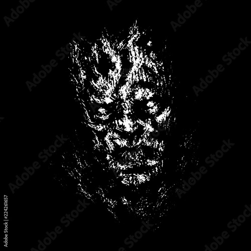 Angry zombie face concept. Vector illustration.