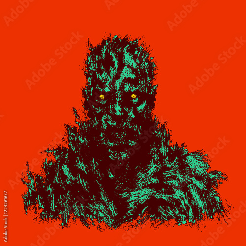 Bloody zombie concept. Vector illustration.