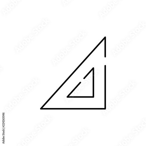 Free Download triangular ruler icon. Element of construction for mobile concept and web apps illustration. Thin line icon for website design and development, app development - GFXLoad