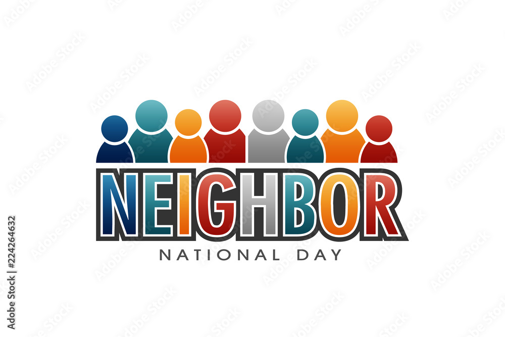 Neighbor National Day Letters and People Vector
