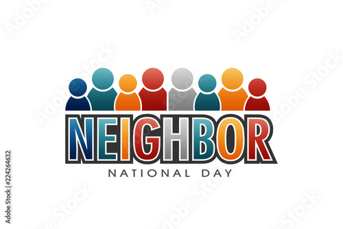 Neighbor National Day Letters and People Vector