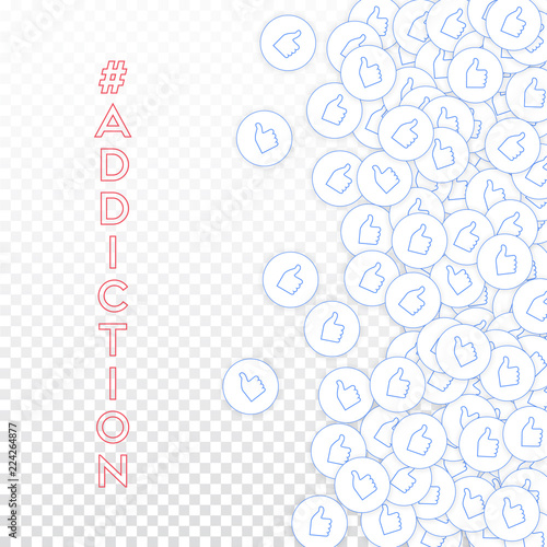 Social media icons. Social media addiction concept