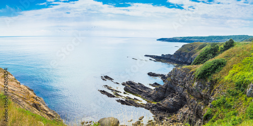 Beach of the Black Sea in Sinemorets, Bulgaria.View of coast near Sinemorets in Bulgaria.. photo