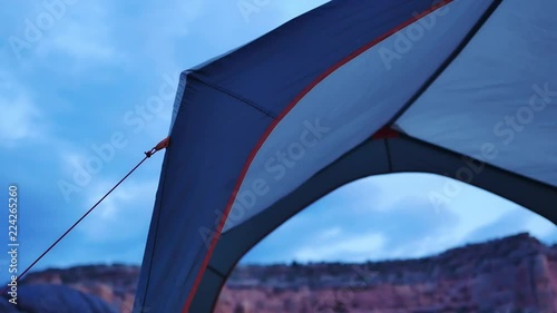 Sunshade shelter at dusk photo