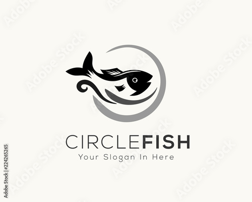 Circle logo fish on water