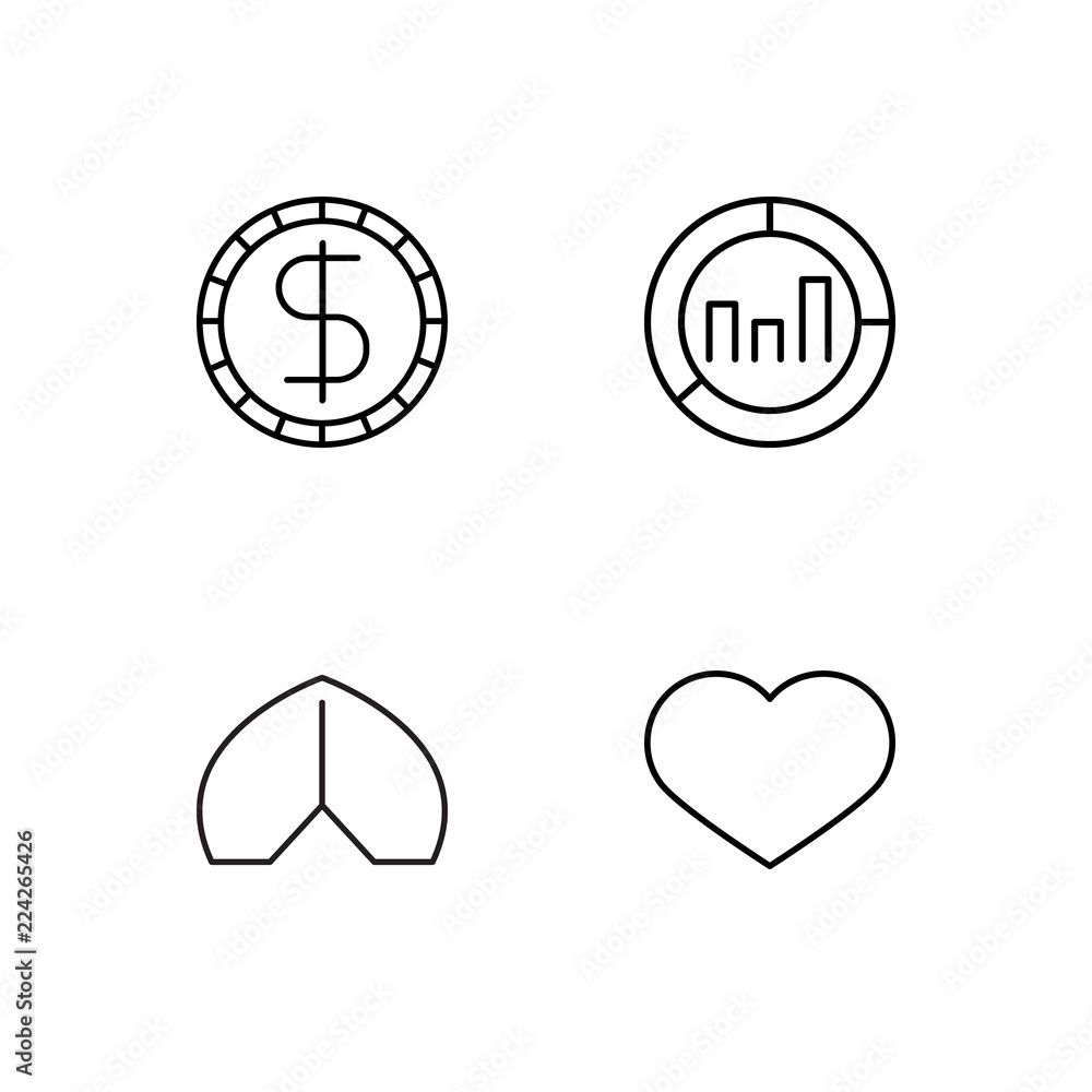 business simple outlined icons set business simple outlined icons set