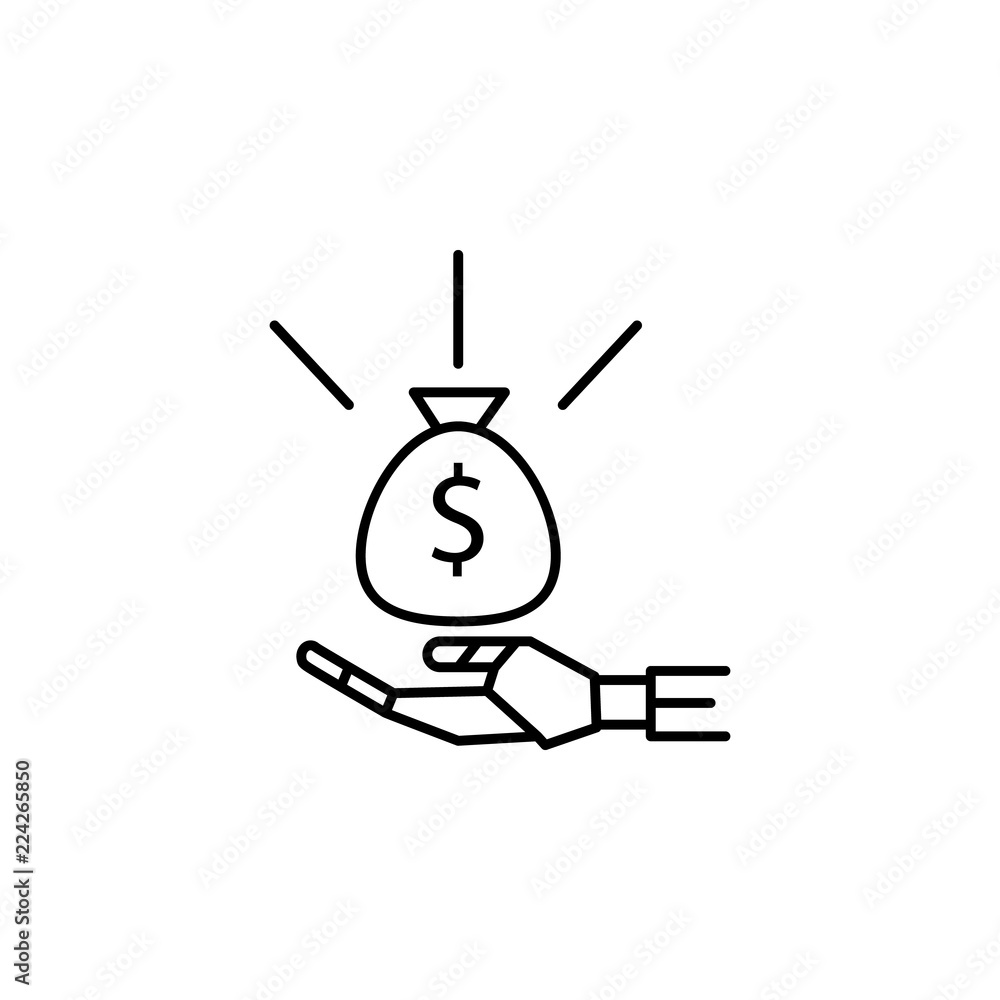 Advisor earning concept line icon. Simple element illustration. Advisor earning concept outline symbol design from Robot set. Can be used for web and mobile Advisor earning concept line icon. Simple element illustration. Advisor earning concept outline symbol design from Robot set. Can be used for web and mobile