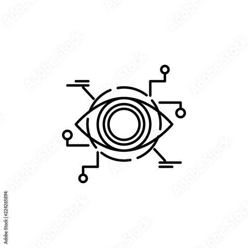 Bot cyborg robot view concept line icon. Simple element illustration. Bot cyborg robot view concept outline symbol design from Robot set. Can be used for web and mobile