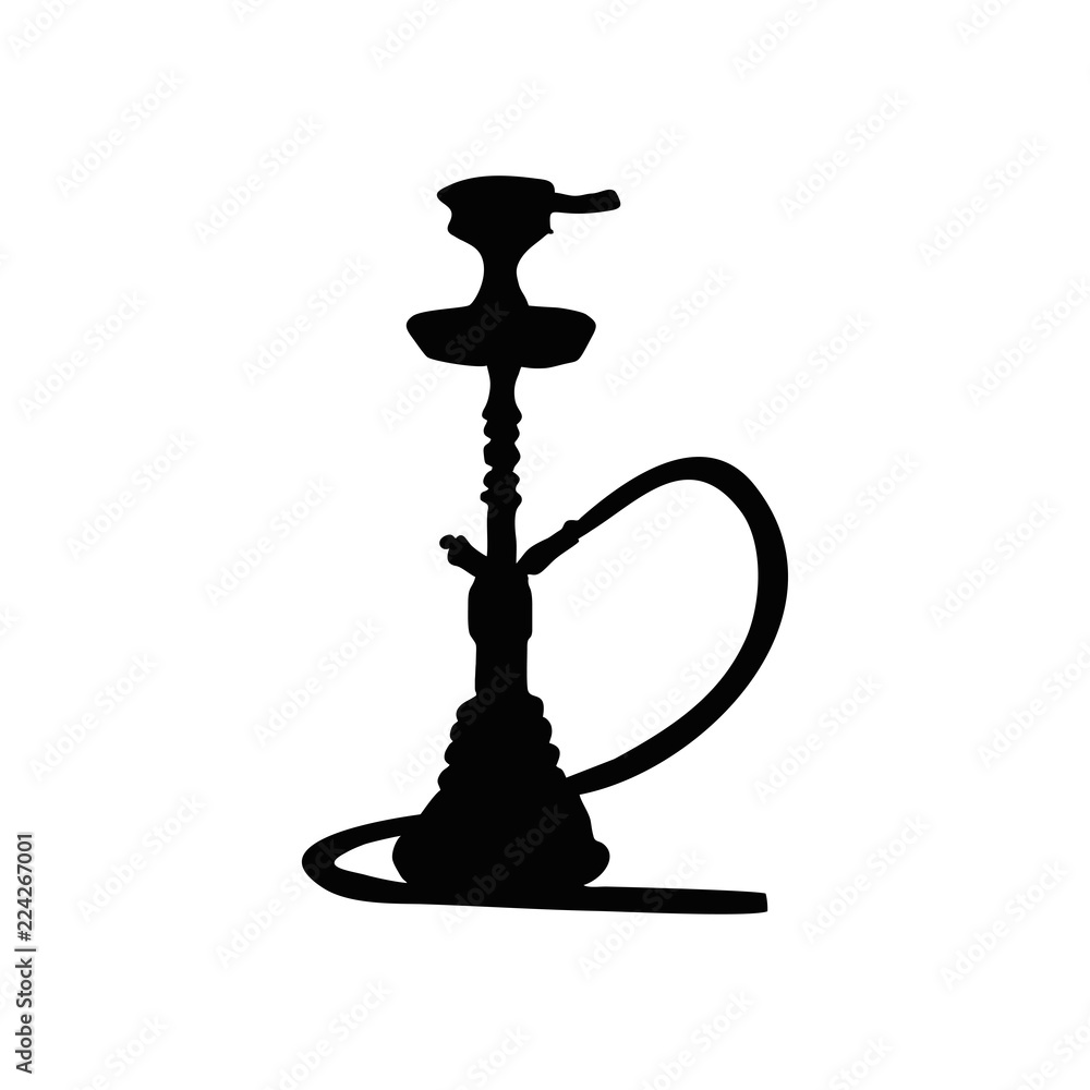 Hookah silhouette for design icon Hookah silhouette for design icon
