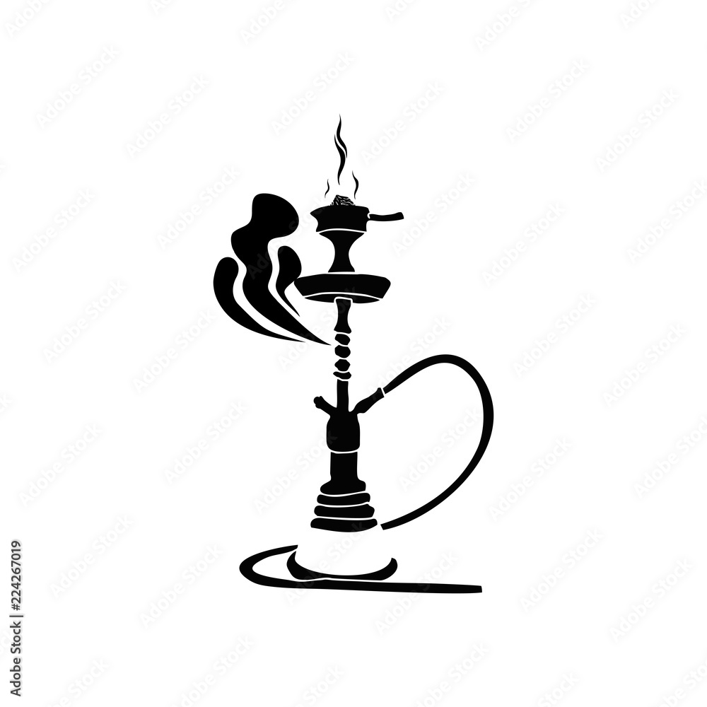 Hookah silhouette for design icon Hookah silhouette for design icon