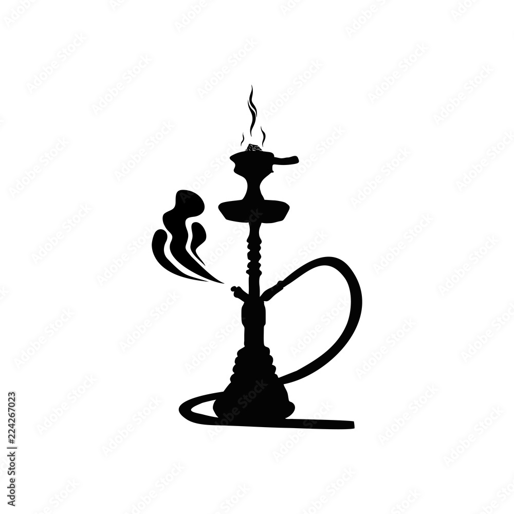 Hookah silhouette for design icon Hookah silhouette for design icon
