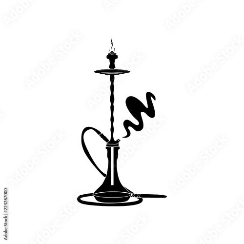 Hookah silhouette for design icon