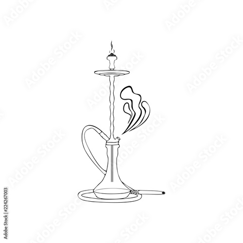 Hookah silhouette for design icon