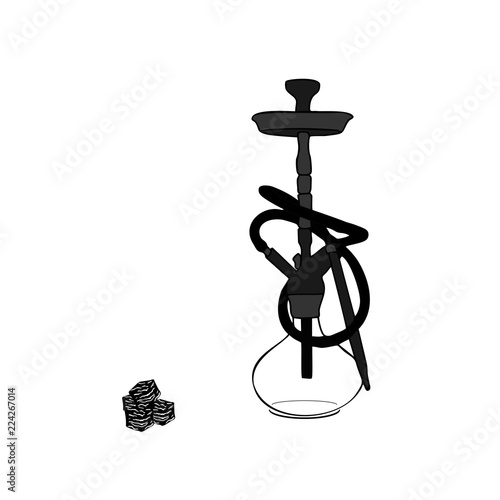 Hookah silhouette for design icon