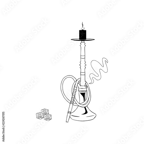 Hookah silhouette for design icon