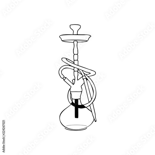 Hookah silhouette for design icon