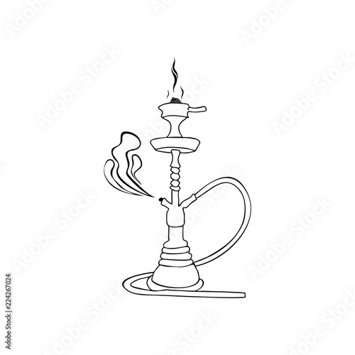 Hookah silhouette for design icon