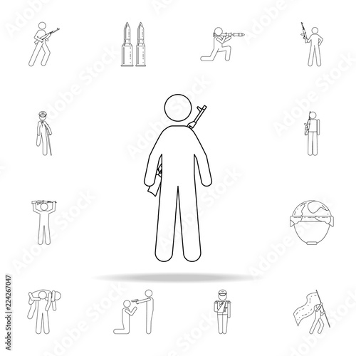 military with automatic weapons icon. Army icons universal set for web and mobile