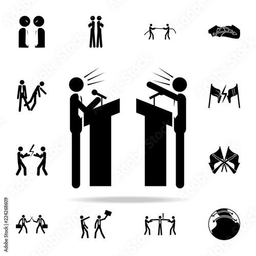 the debate between the two parties icon. conflict icons universal set for web and mobile