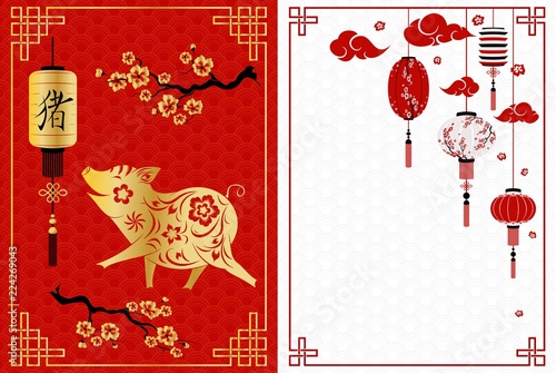 Happy chinese new year 2019, year of the pig