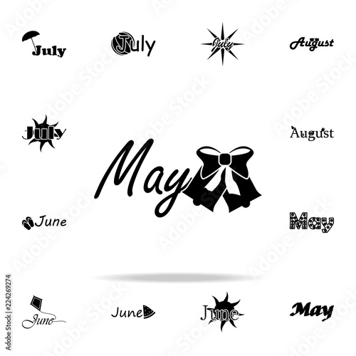 May icon. Name of month icons universal set for web and mobile