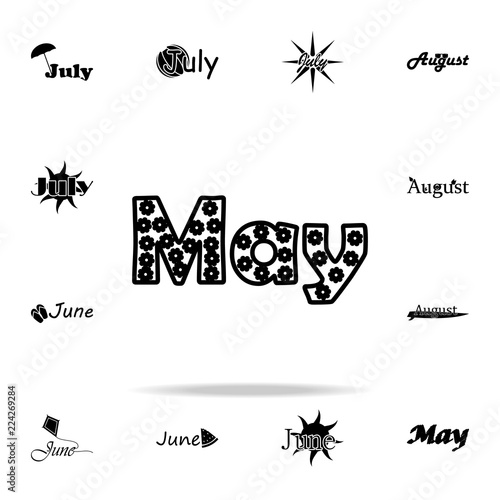 May icon. Name of month icons universal set for web and mobile