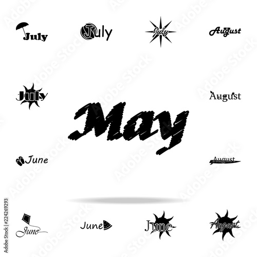 May icon. Name of month icons universal set for web and mobile