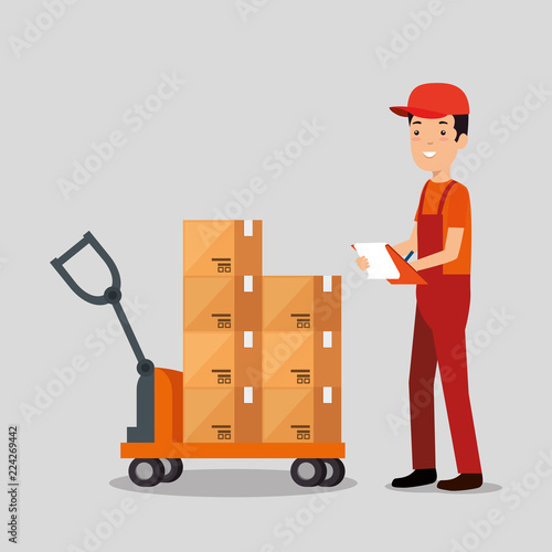 logistic services with delivery worker