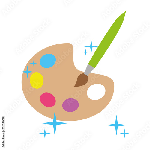 colors pallette with brush