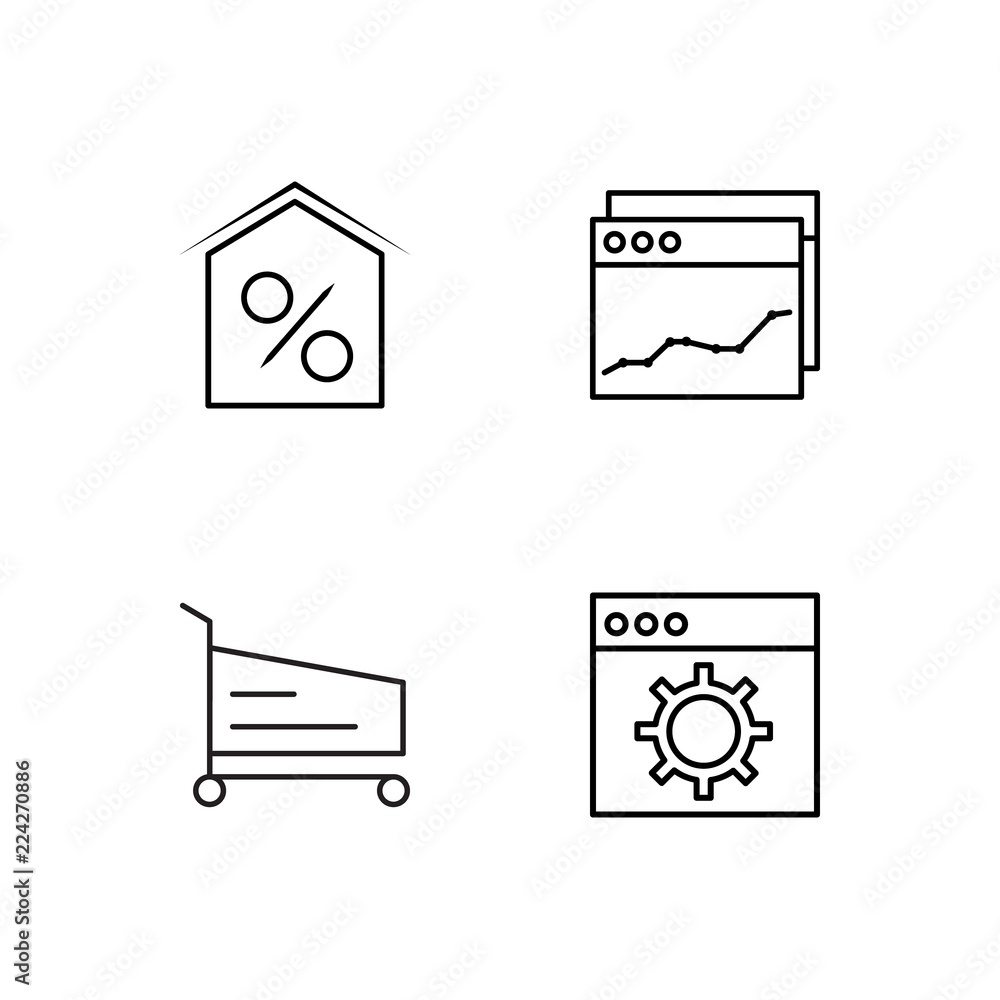 business simple outlined icons set business simple outlined icons set