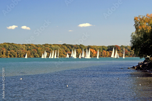 Niagara River Mouth with Sailboats