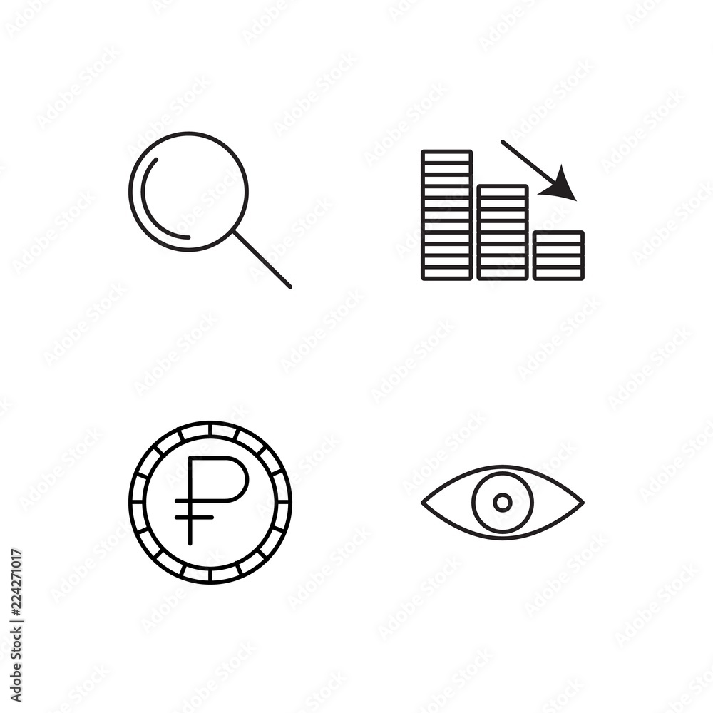 business simple outlined icons set business simple outlined icons set