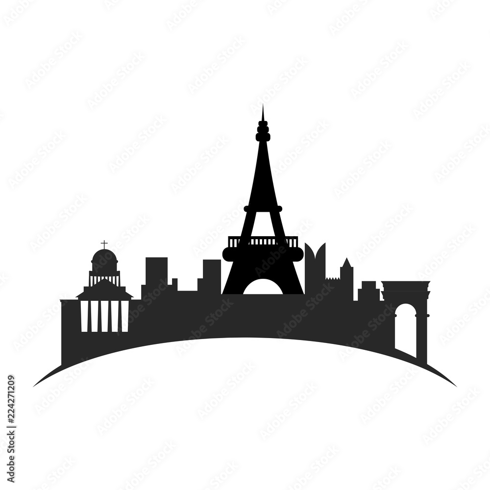 Obraz premium Isolated cityscape of Paris