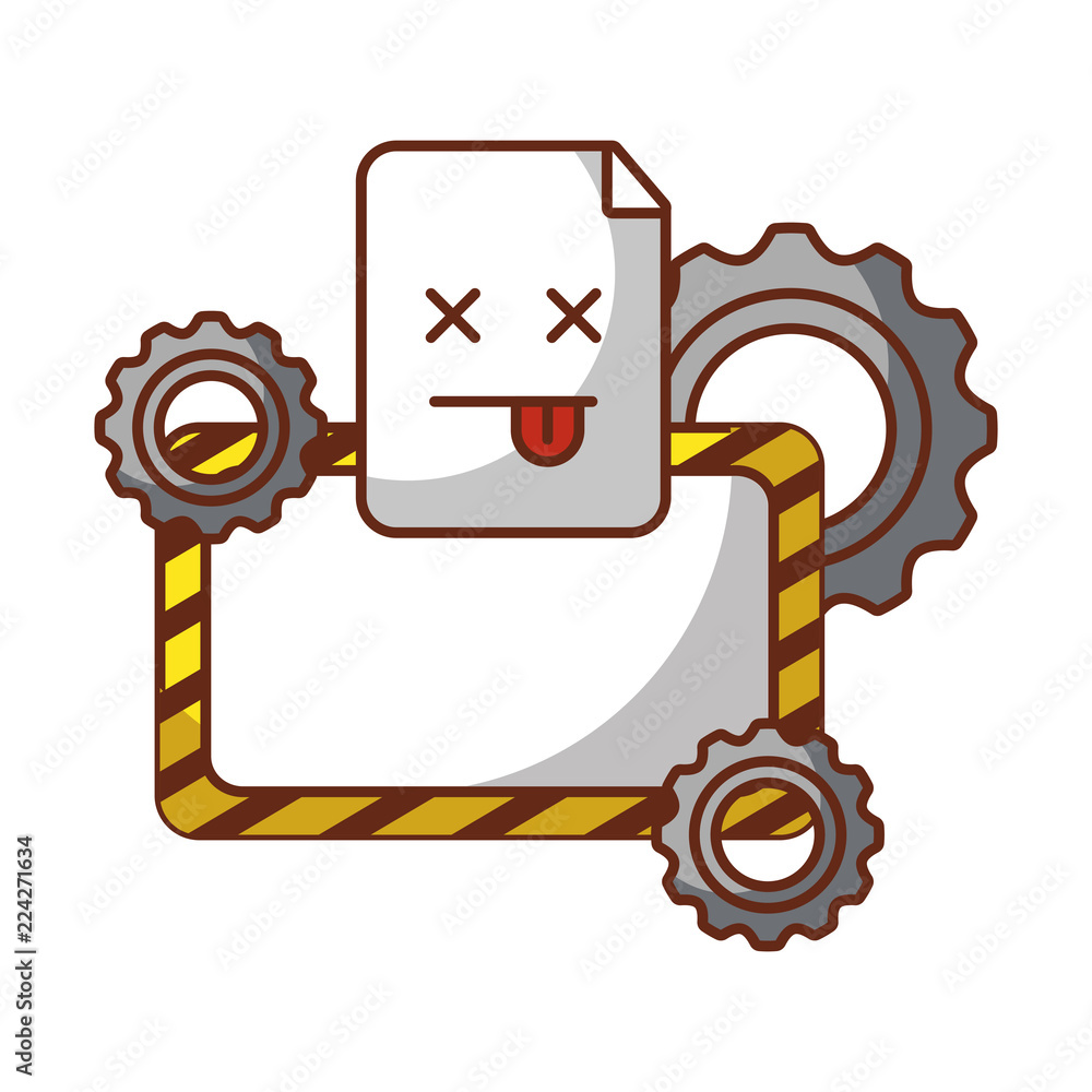 Obraz premium empty board gears technology website error