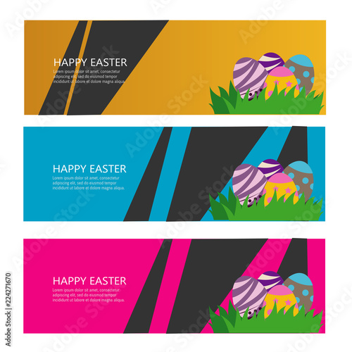 easter egg banner vector