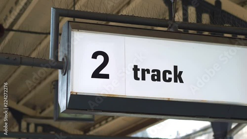 Track sign in 4k slow motion 60fps