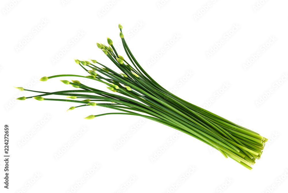 Chives flower or Chinese Chive isolated on white background Chives flower or Chinese Chive isolated on white background